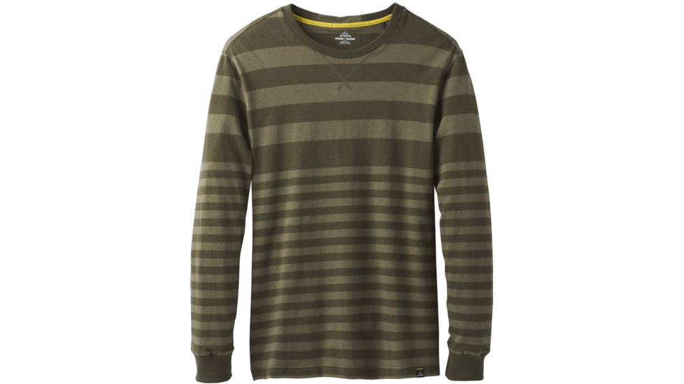 prAna Setu Crew Sweatshirt - Men's-Cargo Green Stripe-Small