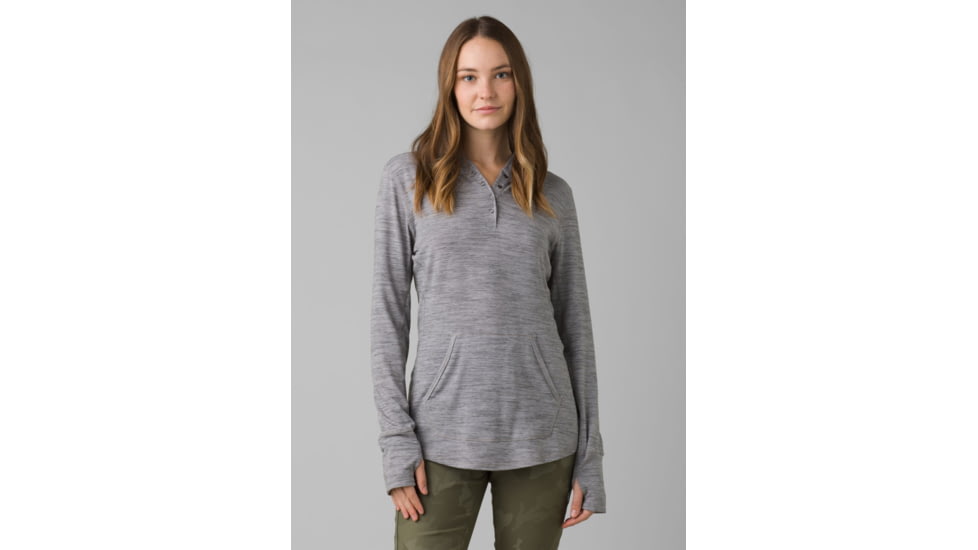 prAna Sol Protect Hoodie - Womens, Heather Grey, XS, 1962171-020-XS