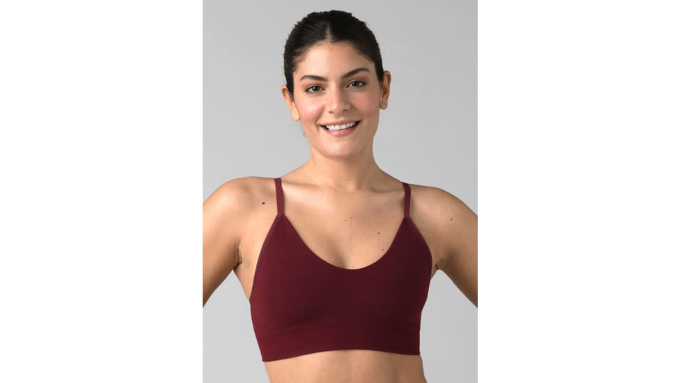 prAna Sopra Seamless Bra - Womens, Maroon, Small, 1970391-600-S