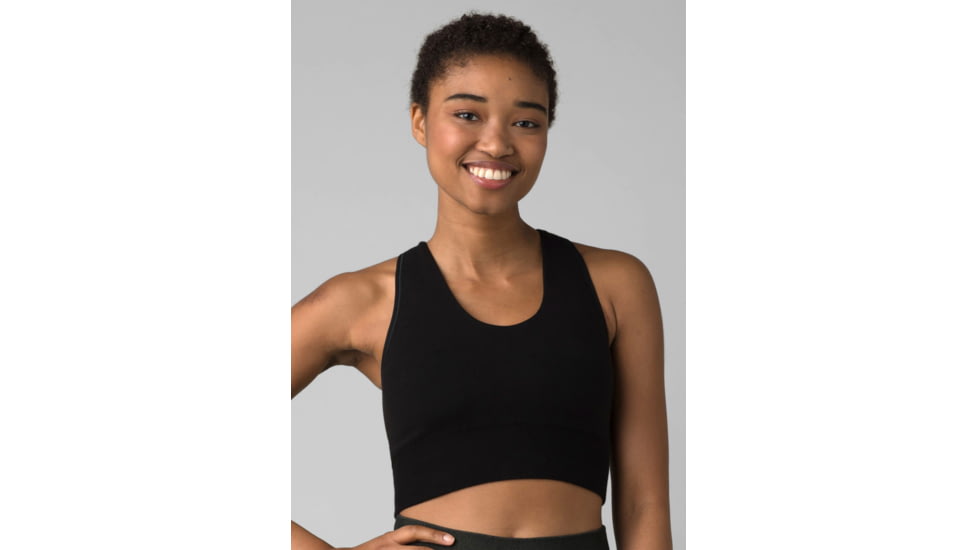 prAna Sopra Seamless Crop Top - Womens, Black, Small, 1970341-001-S