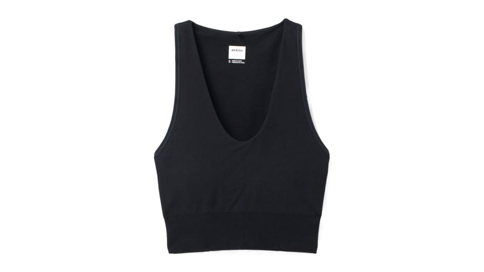 prAna Sopra Seamless Crop Top - Womens, Black, Extra Small, 1970341-001-XS
