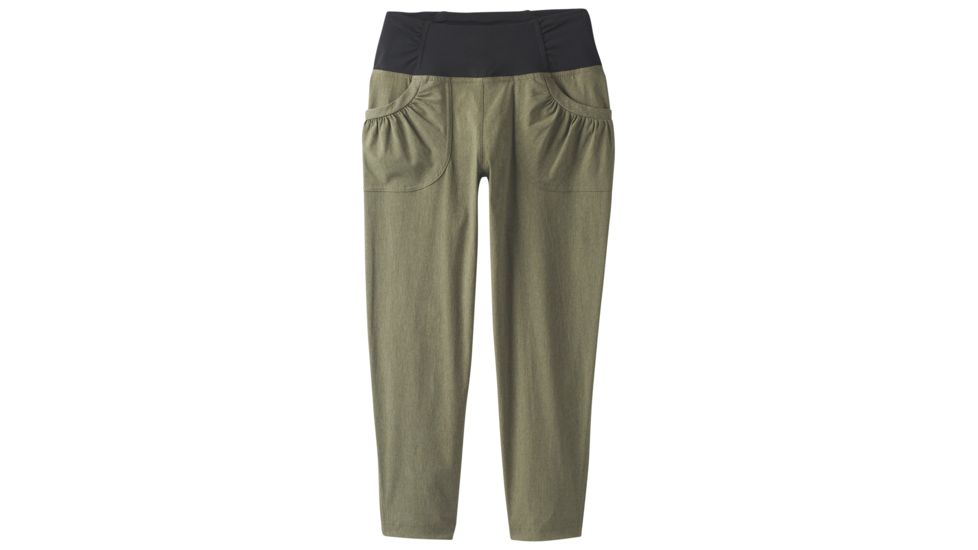 prAna Summit Capri - Womens, Cargo Green Heather, Medium, W41190932 -319-M