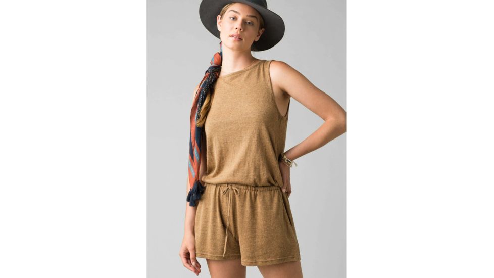 prAna Sylvie Romper - Womens, Butterscotch Stripe, Medium, W31202002-BTST-M