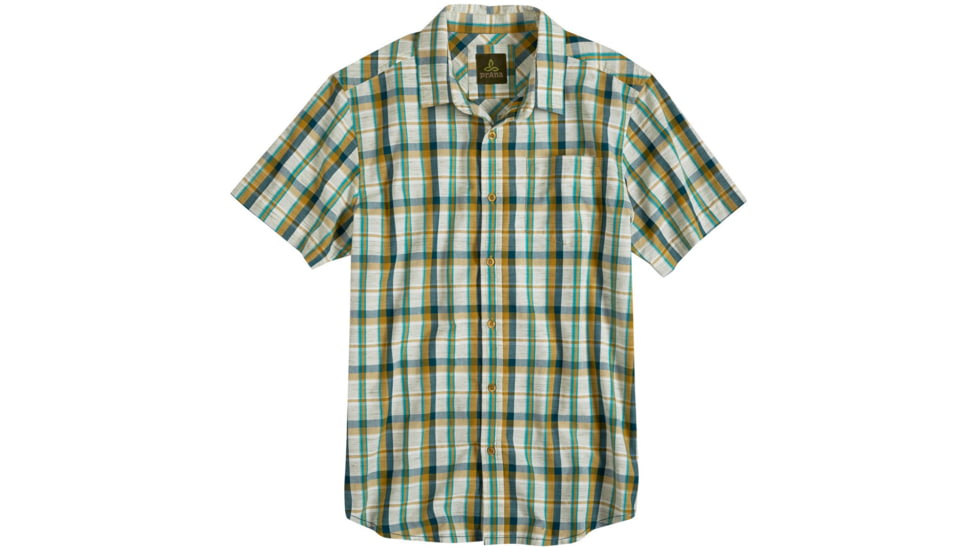 prAna Tamrack Short Sleeve Shirt - Men's -Deep Teal-Medium