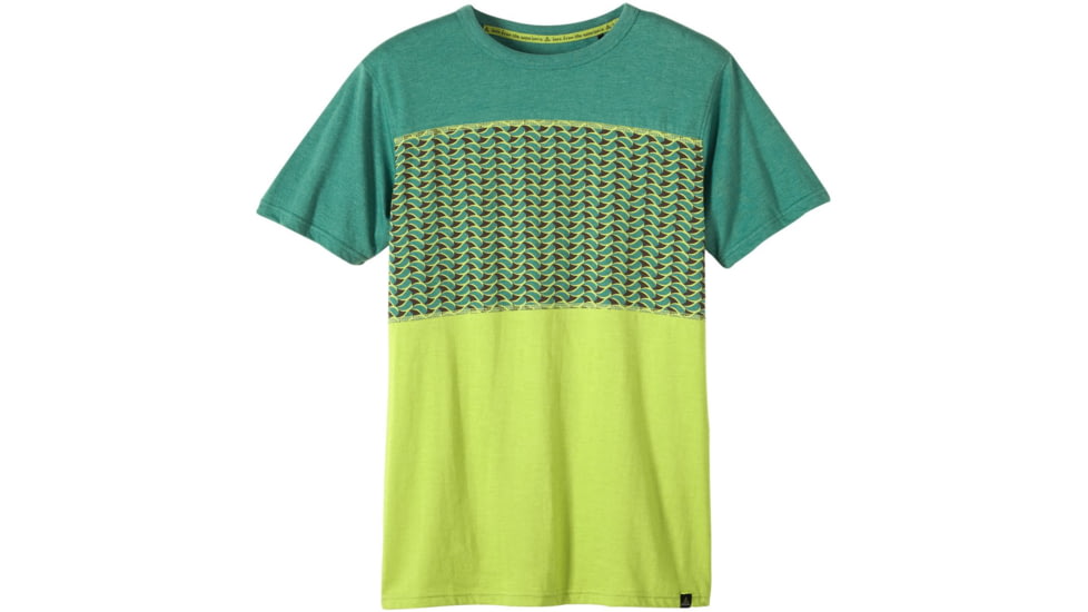 prAna Throttle Colorblocked Crew T-Shirt - Men's -Dusty Pine-Small