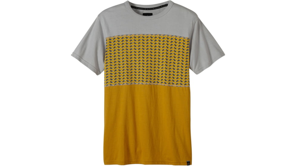 prAna Throttle Colorblocked Crew T-Shirt - Men's -Light Grey-Large