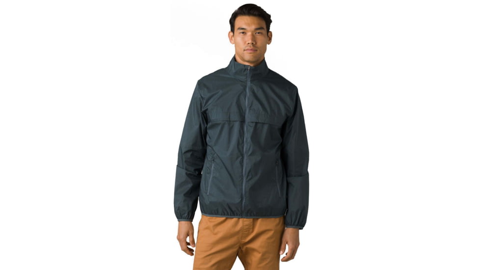 prAna Transit Range Windbreaker Jacket -Mens, Grey Blue Topo, S, 1967801-020-S