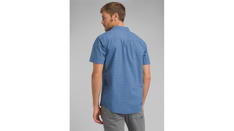 prAna Ulu Shirt - Mens, Steel Blue Geo, Large, M11191480 -434-L