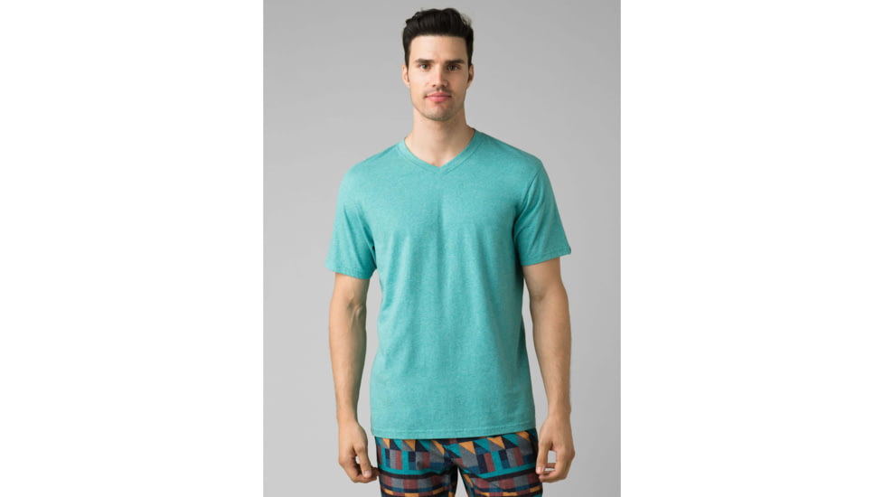 prAna V-Neck T-Shirt - Mens, Azurite Heather, Medium, M1VNEK114-AZHT-M