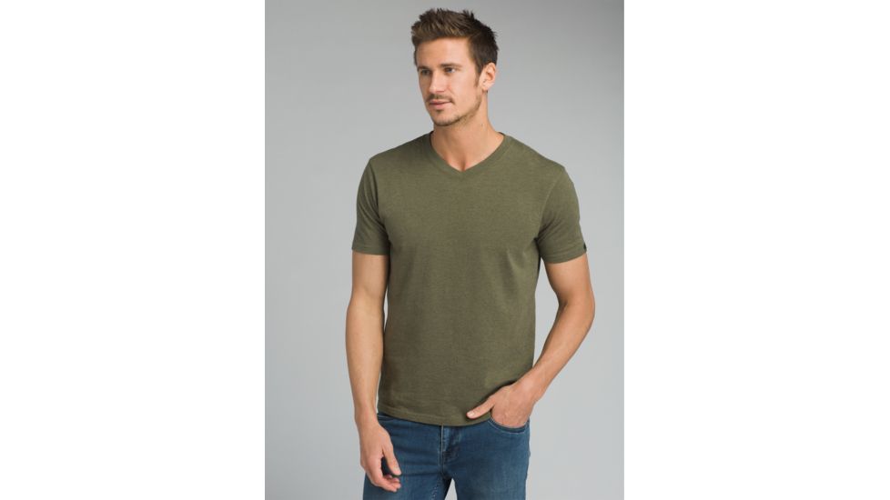 prAna V-Neck T-Shirt - Mens, Cargo Green Heather, Large, M1VNEK114-CGHT-L