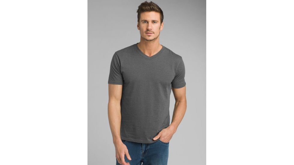 prAna V-Neck T-Shirt - Mens, Charcoal Heather, Large, M1VNEK114-CCHT-L