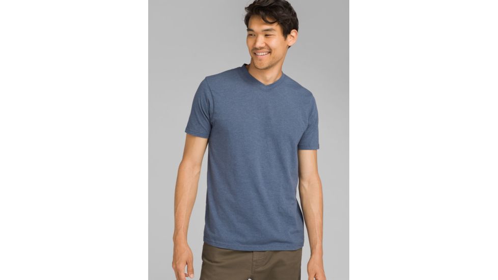 prAna V-Neck T-Shirt - Men's, Denim Heather, Large, M1VNEK114-DEHT-L