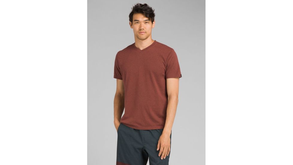 prAna V-Neck T-Shirt - Mens, Maple Heather, Large, M1VNEK114-MPHT-L