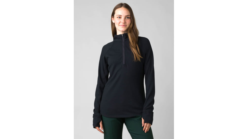 prAna Wensley 1/2 Zip Top - Women's, Extra Small, Black, 1966721-001-XS