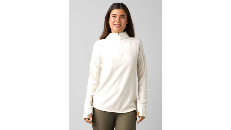 prAna Wensley 1/2 Zip Top - Women's, Extra Small, Snowflake, 1966721-101-XS