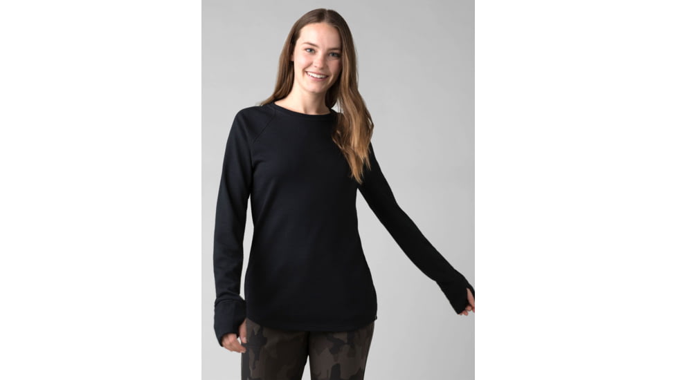 prAna Wensley Crew Top - Women's, Extra Small, Black, 1966711-001-XS
