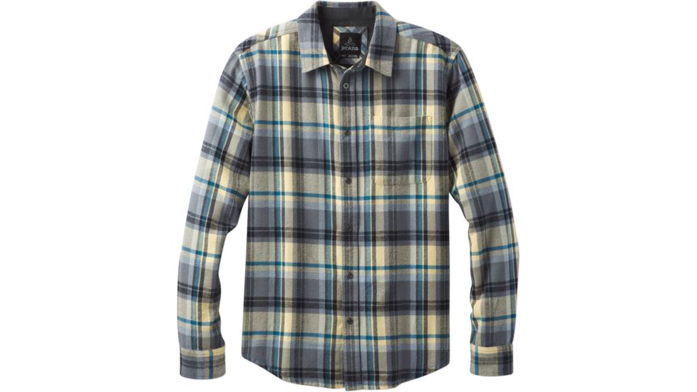 prAna Woodman Lightweight Flannel Shirt - Men's-Gravel-Medium