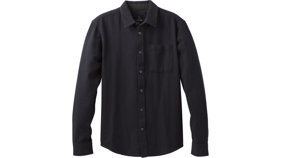 prAna Woodman Lightweight Flannel Shirt - Men's-Solid Black-Medium