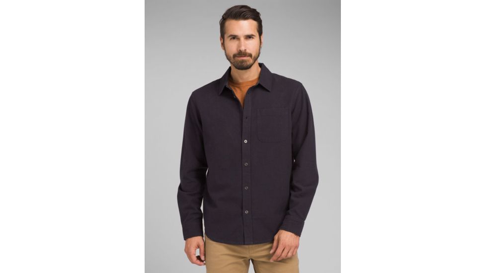 prAna Woodman Lightweight Flannel Shirt - Mens, Charcoal, Large, M23170387-CHR-L