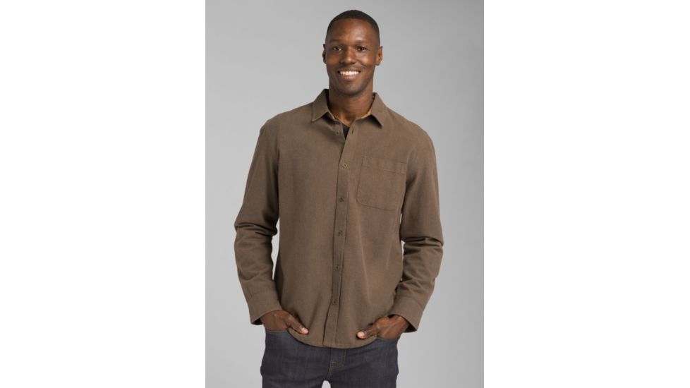 prAna Woodman Lightweight Flannel Shirt - Mens, Rich Brown, Small, M23170387-RIBR-S
