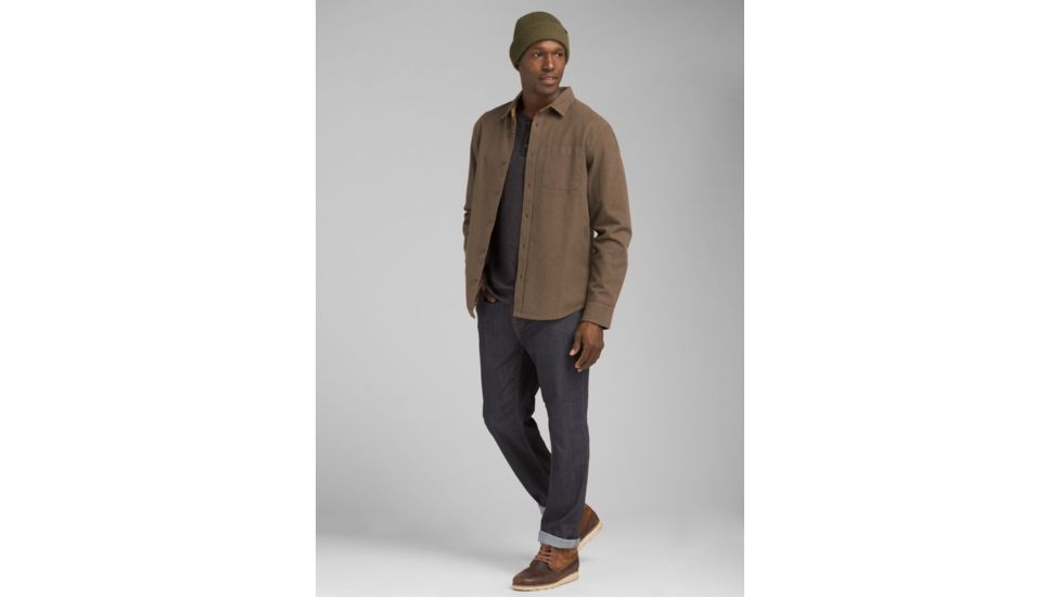 prAna Woodman Lightweight Flannel Shirt - Mens, Rich Brown, Small, M23170387-RIBR-S