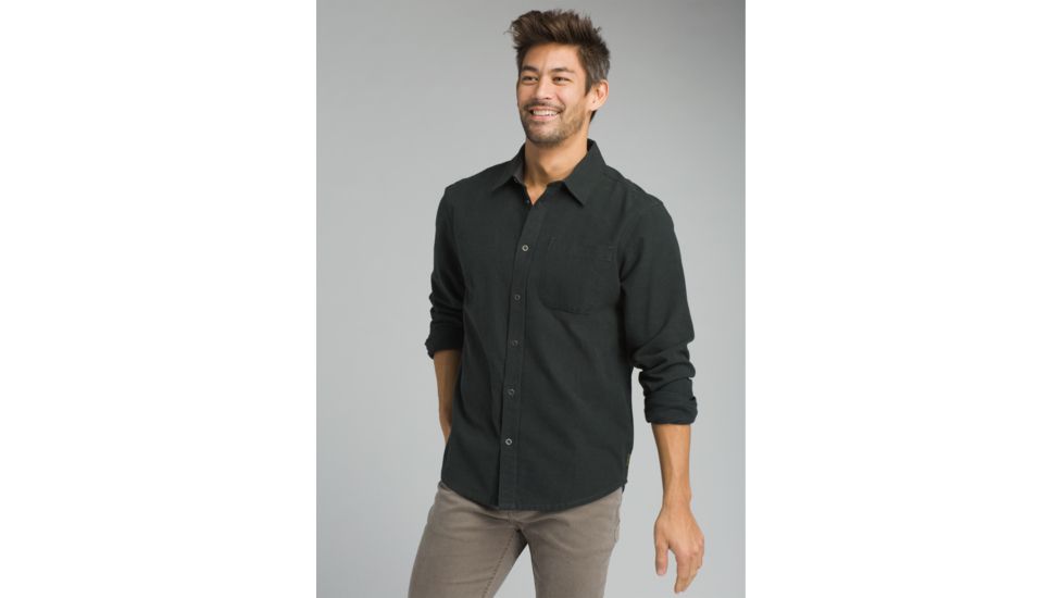 prAna Woodman Lightweight Long Sleeve Flannel Shirt - Mens, Velvet Green, Large, M23170387-VEGR-L