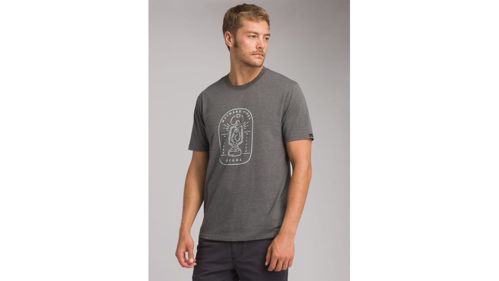 prAna Yates Short Sleeve T-Shirt, Charcoal Heather, XLarge, M11191518 -011-XL