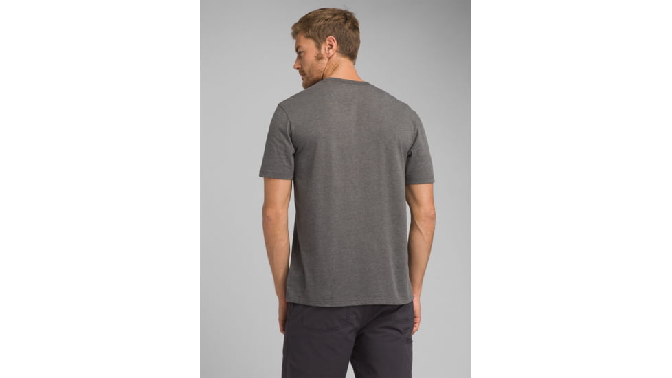 prAna Yates Short Sleeve T-Shirt, Charcoal Heather, XLarge, M11191518 -011-XL