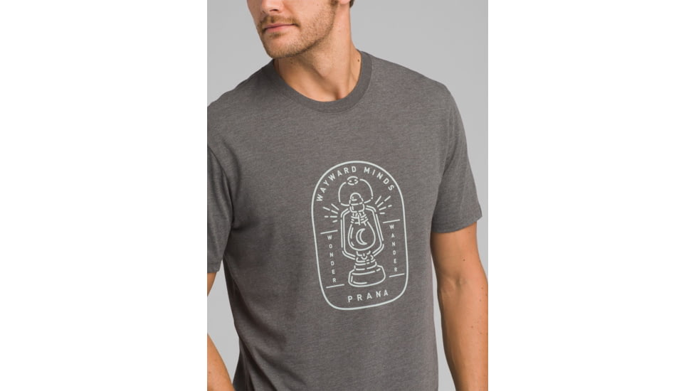 prAna Yates Short Sleeve T-Shirt, Charcoal Heather, XLarge, M11191518 -011-XL