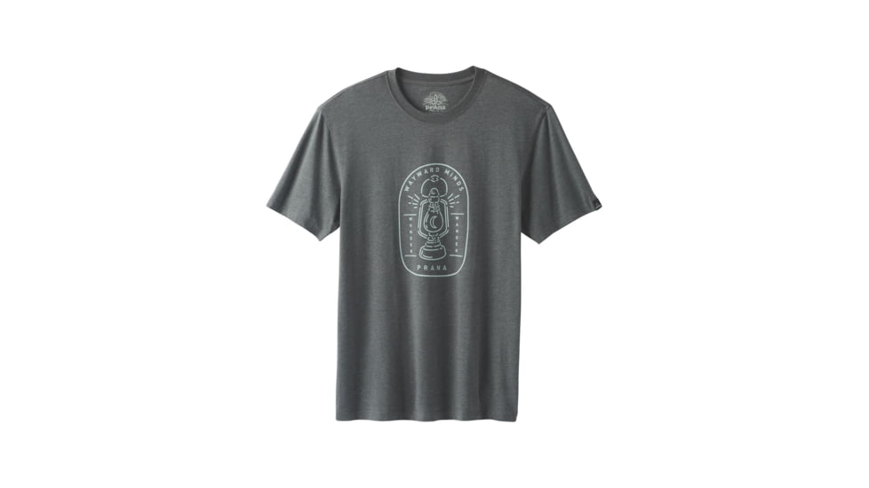 prAna Yates Short Sleeve T-Shirt, Charcoal Heather, XLarge, M11191518 -011-XL