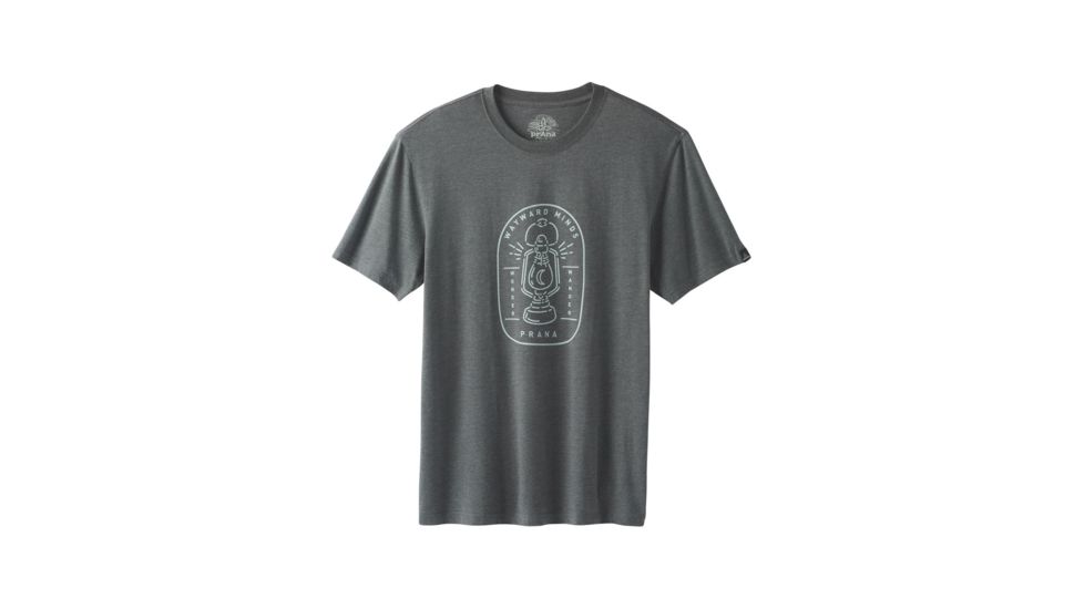 prAna Yates Short Sleeve T-Shirt - Mens, Charcoal Heather, Medium, M11191518 -011-M