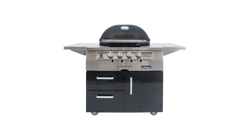 Primo Ceramic Grills Oval X-Large Gas Grill, 21,000 Btu, Cart-Mounted, PGGXLC