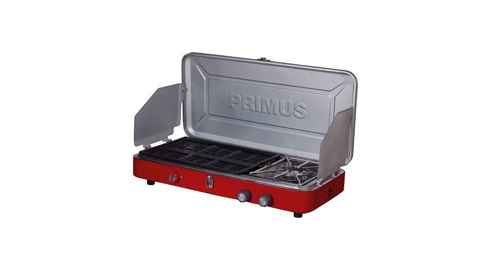 Primus Profile DUO Burner and BBQ Grill Stove, Red/Grey, P-329285