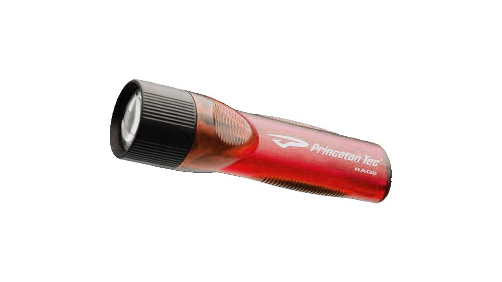 Princeton Tec Rage Incandescent Handheld Waterproof 41 Lumens Flashlight, Translucent Red RGE-2-RD