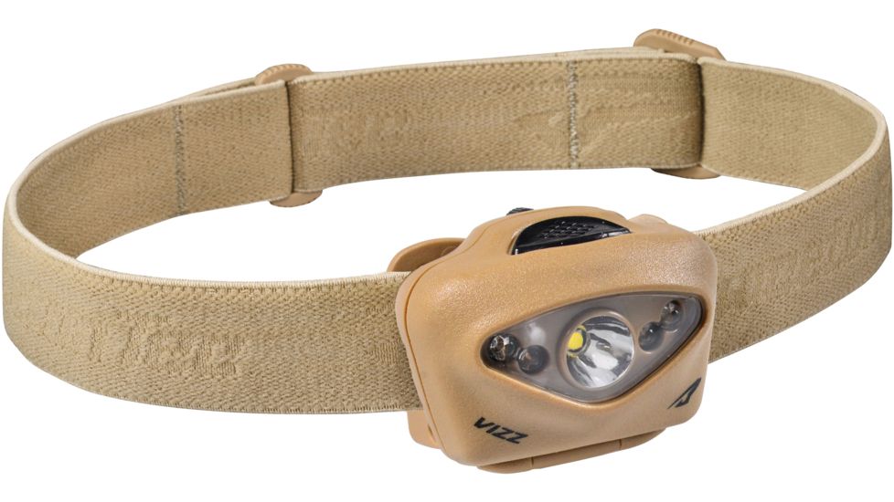 Princeton Tec Vizz Tactical LED Headlamp, Red/Green/Blue/Ir/White Bulb, 550 Lumens, Tan, VIZZ-TAC-TN