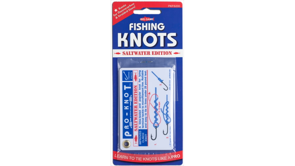 Pro-Knot Saltwater Fishing Knot Cards, Includes The 12 Best Saltwater Fishing Knots, Waterproof Plastic Cards Attached With A Grommet, PKFS200