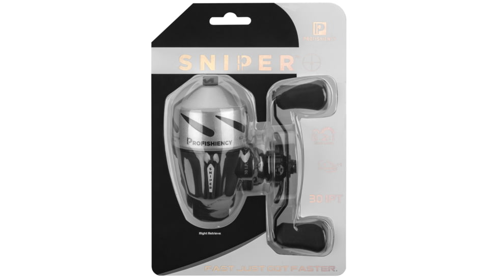 ProFISHiency Sniper Economy Spincast Reel, 6.2-1, 4+1, Black/Silver, SNIPEREREEL-C