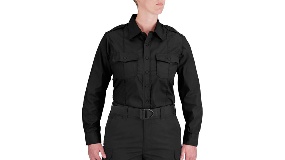 Propper Duty Ripstop Long Sleeve Shirt - Womens, Black, XS, F533950001XS