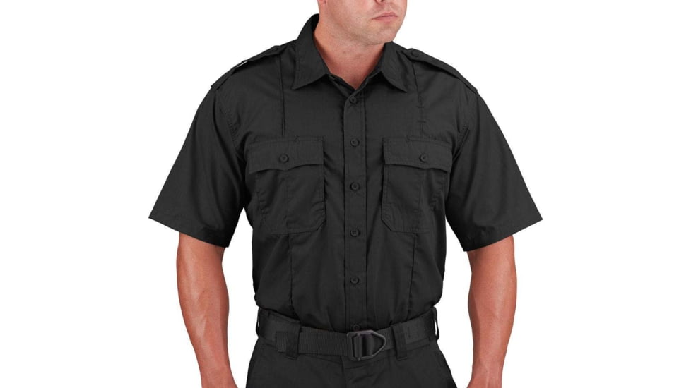 Propper Duty Ripstop Short Sleeve Shirt - Mens, Black, XXL, F533650001XXL