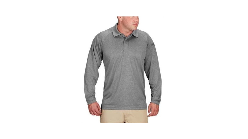 Propper Snag Free Long Sleeve Polo - Mens, Heather Grey, 6XL, F53620A0236XL