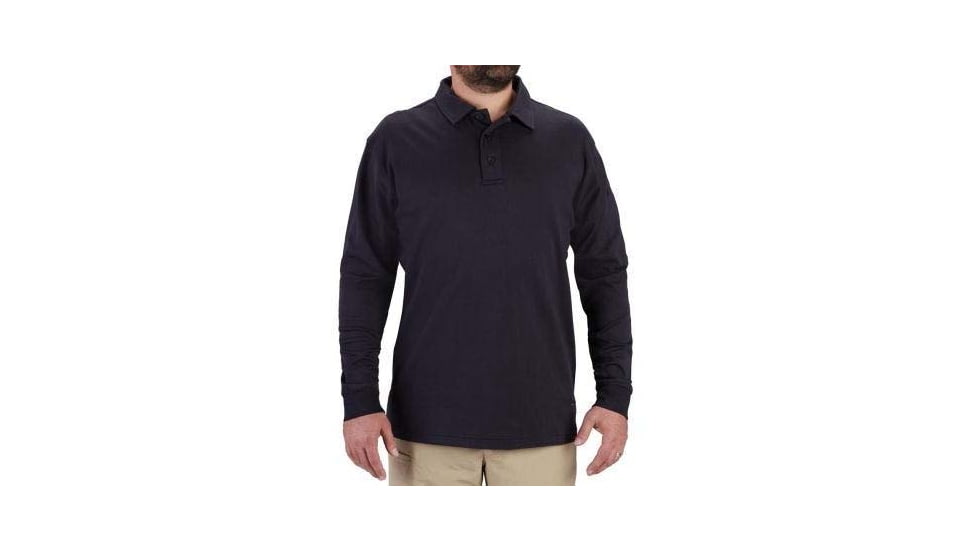 Propper Uniform Cotton Long Sleeve Polo - Mens, Midnight Navy, L, F58225N414L