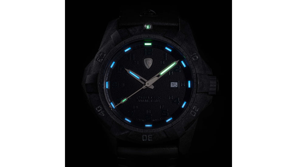 ProTek Carbon Dive Watch, Carbon Case/Black&amp;Orange Dial/Orange Strap, One Size, PT1004O