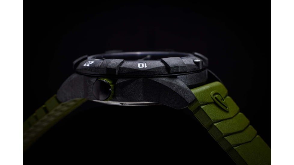 ProTek Carbon Dive Watch, Carbon Case/Black&amp;Green Dial/Green Strap, One Size, PT1005G