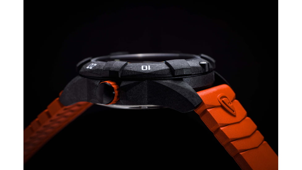 ProTek Carbon Dive Watch, Carbon Case/Black&amp;Orange Dial/Orange Strap, One Size, PT1004O