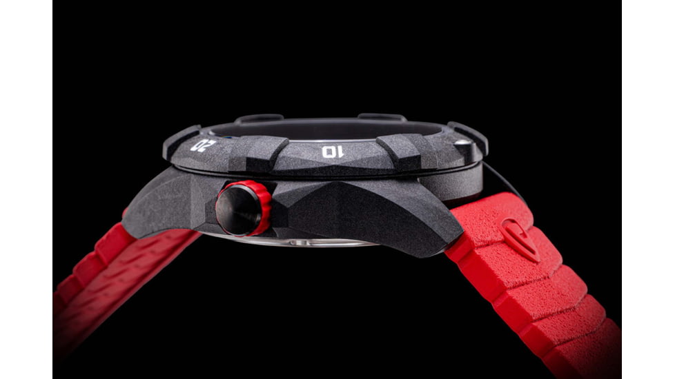 ProTek Carbon USMC Dive Watch, Carbon Case/Black&amp;Red Dial/Red Strap, One Size, PT1012R