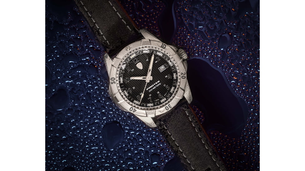 ProTek Steel Dive Watch, SS Case/Black Dial/Black Strap, One Size, PT2001