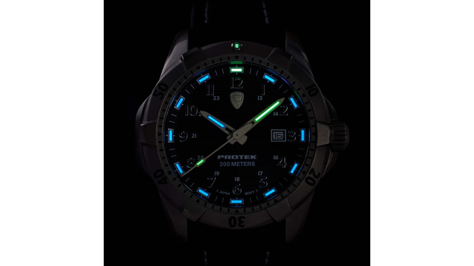 ProTek Steel Dive Watch, SS Case/Silver Dial/Black Strap, One Size, PT2004