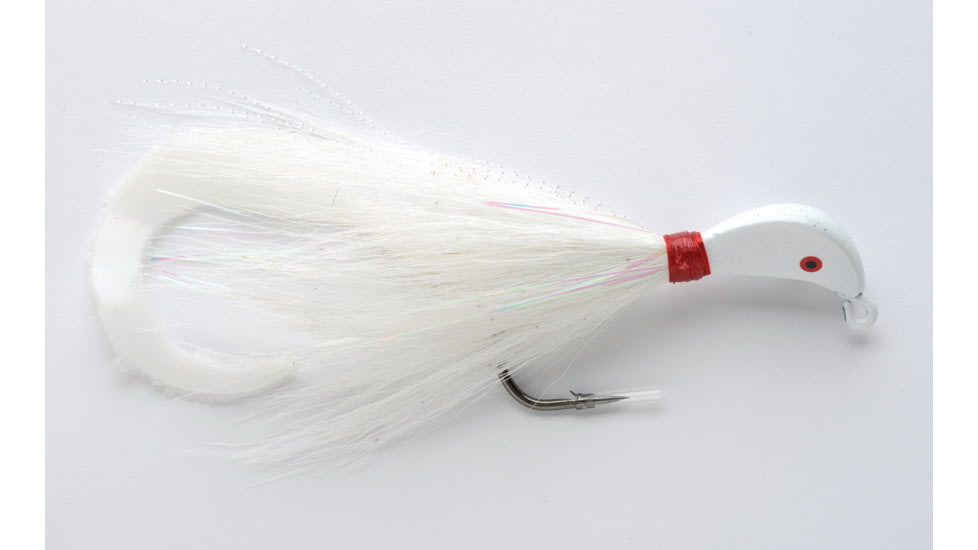 Pucci Bucktail Flash Striper Jig, 1 1/2 oz White/White/White, PFJ112-WWW