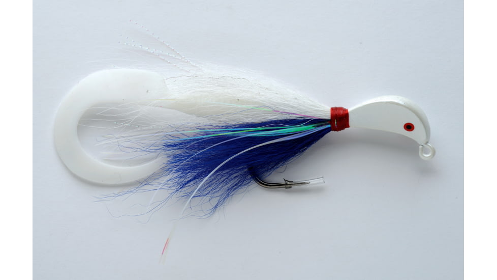 Pucci Bucktail Flash Striper Jig 1-1/2oz Blu Wht, PFJ112-W/BLU/W