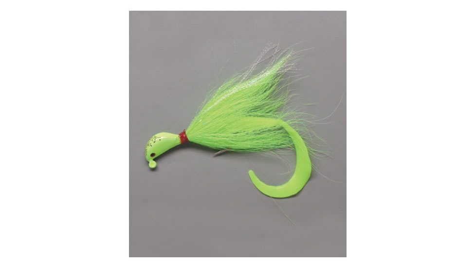 Pucci Bucktail Flash Striper Jig, 1/2 oz Chartreuse/Chartreuse/Chartreuse, PFJ12CR-CR